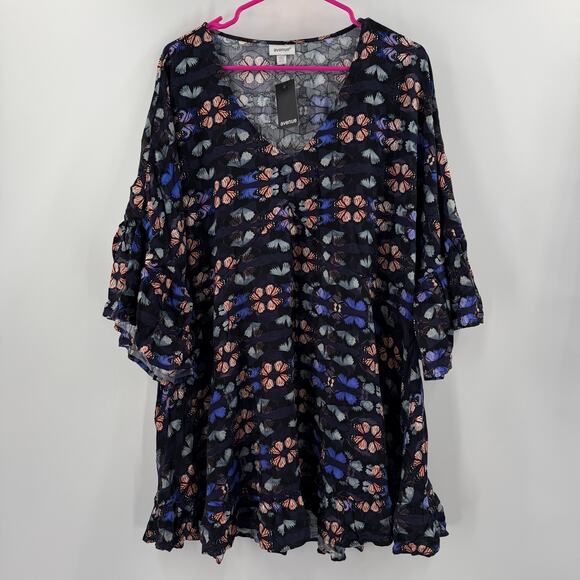 Avenue Tunic Top Womens Size 22/24 Harper V-Neck Butterfly Ruffle Plus Curvy NWT - Picture 14 of 14